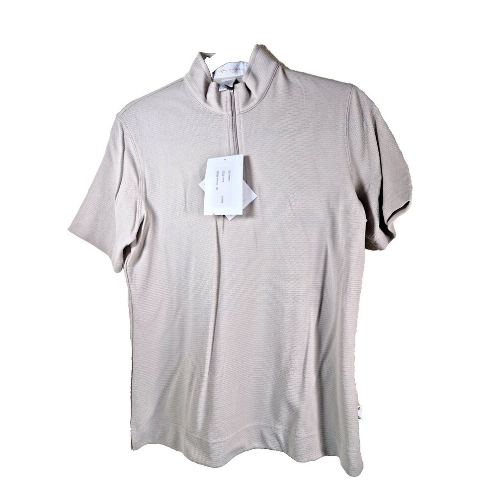Il Migliore Women's 1/4 Zip Polo Shirt Size M Medium Tan 100% Nylon NWT New
